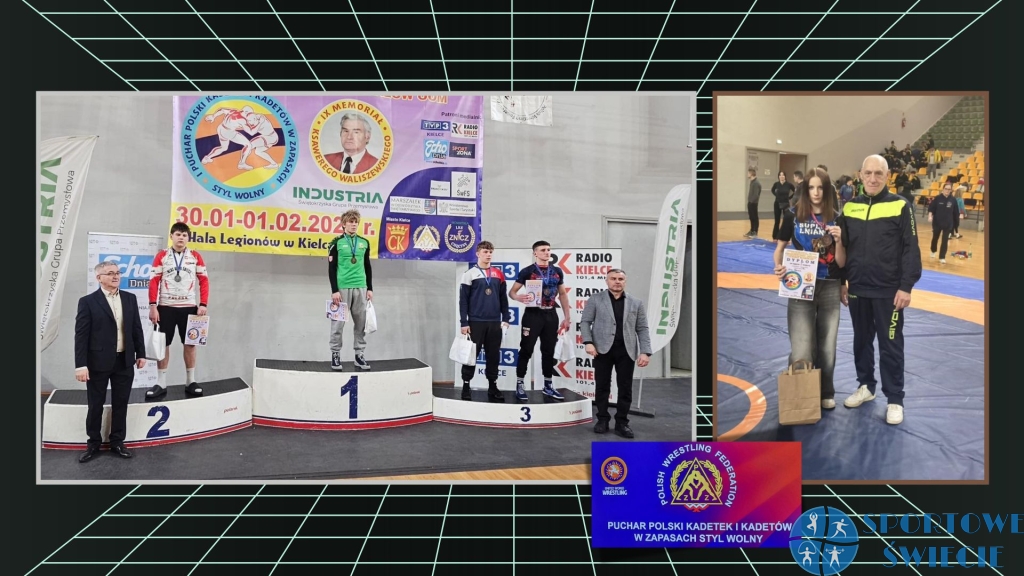 Małgosia Bonna i Jakub Kiełpiński na podium Pucharu Polski w Kielcach